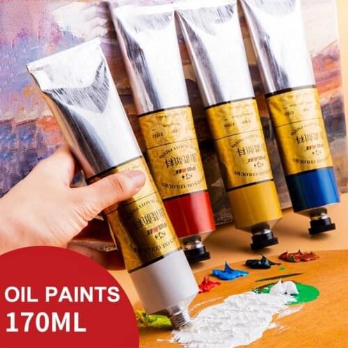 170ml Oil Paint Single Aluminum Tube Painting Ink Pigment For Oil Art Painting Sketching Tools Beginner White Gray Paints Supply
