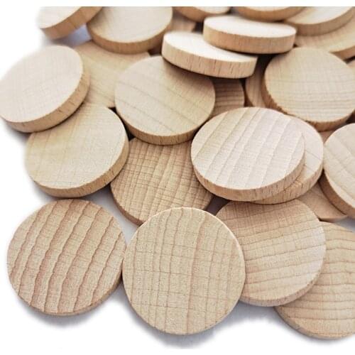 100pcs Round Wood Coins Tags Wooden Tags for Birthday Boards, Chore Boards Unfinished Wood Circles Wood Discs