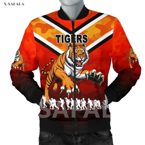 Tiger Eels Skull Tattoo 3D Printed Men Women Bomber Jacket Zipper Casual Harajuku Streetwear Tracksuits Thick Coats