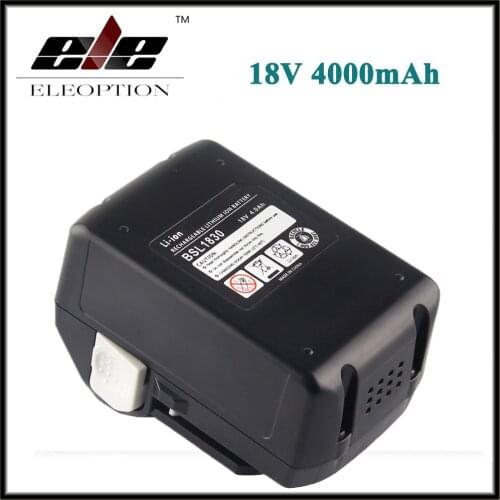 Eleoption 18V 4000mAh Li-ion Rechargeable Power Tool Battery for Hitachi BSL1830 BSL1840 330067