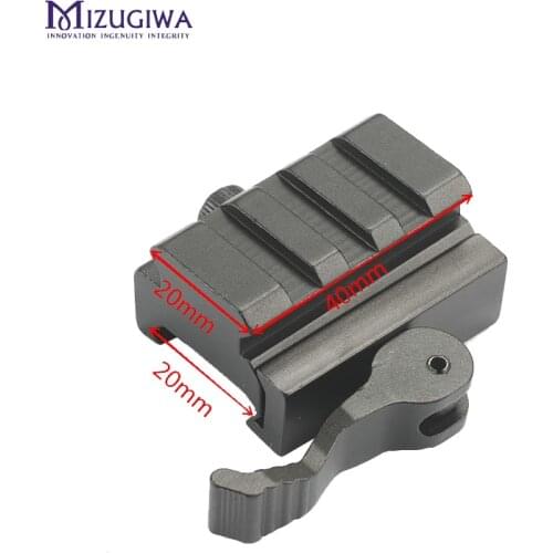 Mizugiwa Half Inch 0.5" Low Profile Riser Quick Release Block Picatinny Rail Mount Adapter 20mm Weave Hunting Caza Bipod Chasse