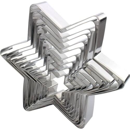 Star Cookie Cutter Set 10 Piece Assorted Sizes Star Cookie Molds Stainless Steel Metal Six pointed Star Shapes Molds