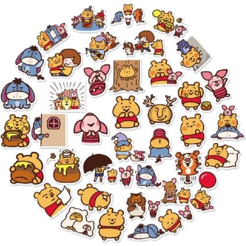 Disney 40pcs cartoon cute Winnie the Pooh stickers suitcase guitar piano bicycle car decoration graffiti stickers waterproof