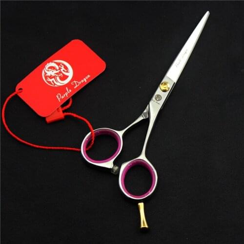 Purple Dragon 5 inch Finger Slippery Scrapbooking Matrix Cutting Scissors Straight Razor Hair Scissors Professional High Quality