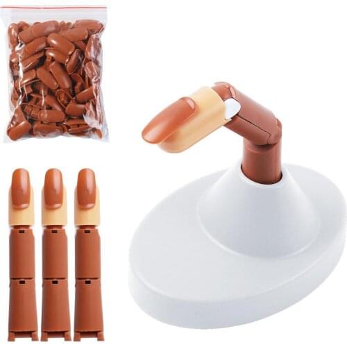 Nail Art Practice Finger Manicure Adjustable Fake Finger With False Nail Tip Nail Art Model Training UV Gel Polish Manicure Tool