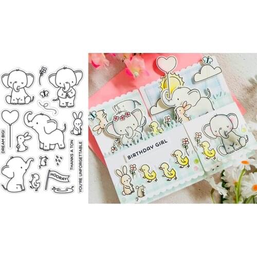 Transparent Clear Stamps Kind Friendly Elephant Rabbit Butterfly Flower Good Greetings For DIY Scrapbooking Cards Crafts 2019