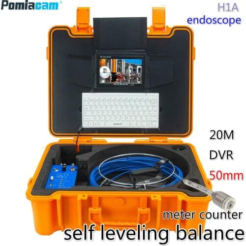 50mm self leveling balance pipe locating video inspection camera system keyboard DVR 7'LCD ABS Case pipe sewer endoscope