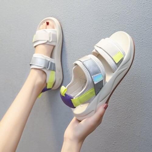 Women Sports Sandals Summer 2021 New Thick-soled Casual Flats Students Flat-bottom Beach Shoes Female Non-slip Leisure Sandalia