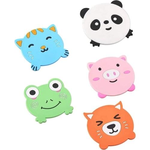 Cartoon Animal Shaped Placemat Silicone Mug Coasters for Dining Table Drink Tea Coaster Cup Insulated Bowl Mat Dish Dry