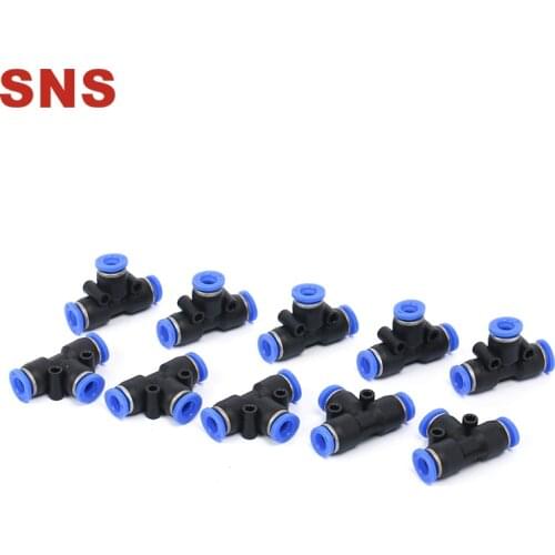 SNS SPE Union Tee Type Plastic Push To Quick Connect Tube Fitting