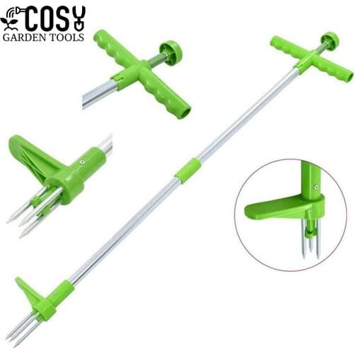 Claw Weed Remover Portable Garden Lawn Root Weeder Killer Outdoor Yard Grass Puller Aluminum Long Handle Stand Up Weed Puller