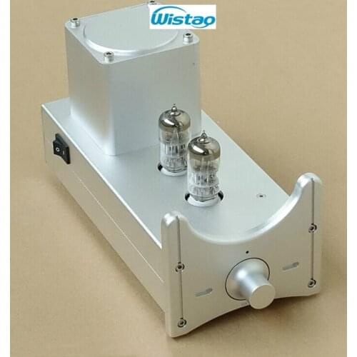 IWISTAO Tube Preamplifier HIFI 6N2 Gain 5 Times For PCHIFI Whole Aluminum Metal Chassis Volume Knob Silever HIFI Audio 110V/220V