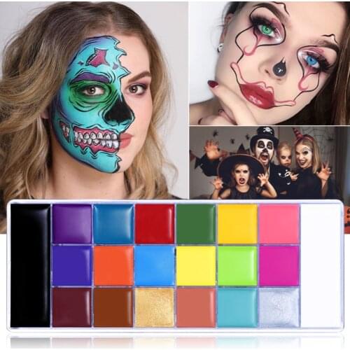 UCANBE 20 Colors Painting Oil Face Body Safe Kids Flash Tattoo Painting Art Halloween Party Makeup Fancy Dress Beauty Palette