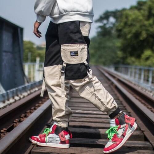 2020 spring autumn Hong Kong style multi-pocket overalls men brand students loose hip-hop casual pants close trousers