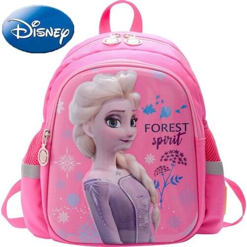Disney Forest Princess Elsa Large Capacity Girls Backpack Waterproof Woman Travel Bag Cartoon Children Schoolbag Shoulder Hobos