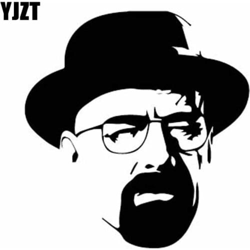 YJZT 14CM*14.7CM Special Vinyl Decal Cool Cartoon Interesting Heisenberg Art Car Sticker Black/Silver C27-0249