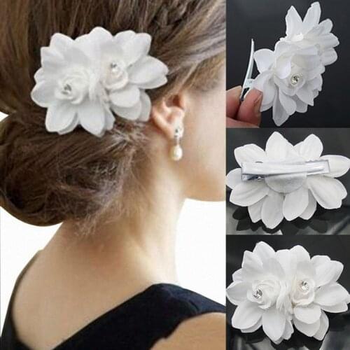 1 Pc Crystal Flower Hair Clip Bride Wedding Clip Hair Accessories White Tiaras Party Hair Accessories For Women Headwear