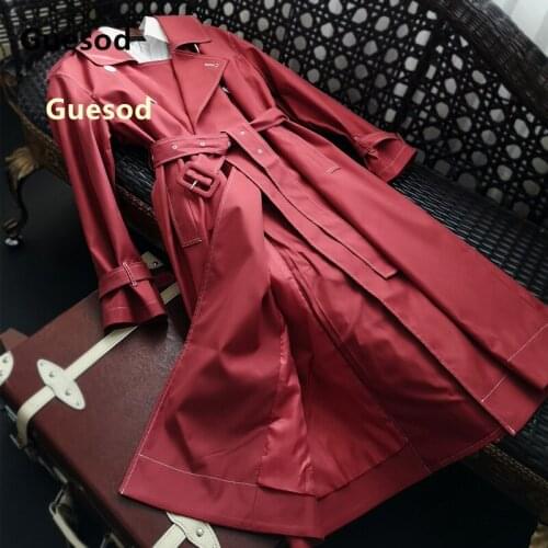 Women Trench Coat 2019 Autumn Winter New Arrival Female High Quality Long Double Breasted Casual Trench British Outerwear Guesod