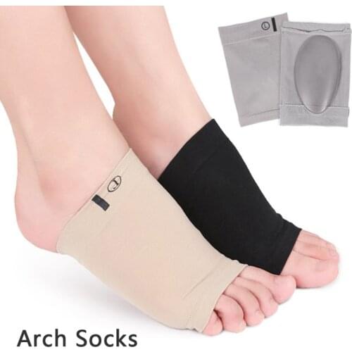 1Pair Arch Support Sleeves Plantar Fasciitis Heel Spurs Foot Care Flat Feet Relieve Pain Sleeve Socks Orthotic Insoles Pads
