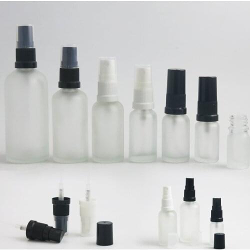 10 X Perfume Atomiser Bottle Empty Refillable Glass Perfume Spray Frost clear Bottle plastic sprayer 5 10 15 20 30 50 100 ml