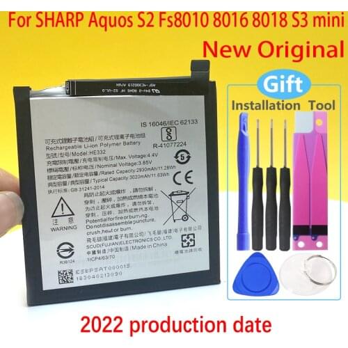 100% New Original 2930mAh For SHARP S2 fs8010 AQUOS s2 fs8010 Aquos S2 FS8018 S3 Mini HE332 Battery