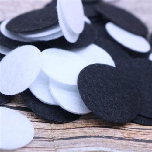 100 Pieces Round Wool Felt Diy Crafts for Kids Wool Felt Doll Flowers Leaves Garland Headwear Christmas Felt Decor Sewing Patch