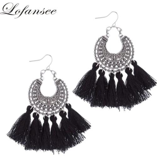 2018 Bohemian Fashion Vintage Old Tassel Women Drop Earring Dangle Earring