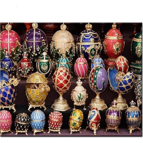 5D Diy Diamond Painting Cross Stitch full Square Round Diamond Embroidery Beautiful colored eggs picture for room Decor H913