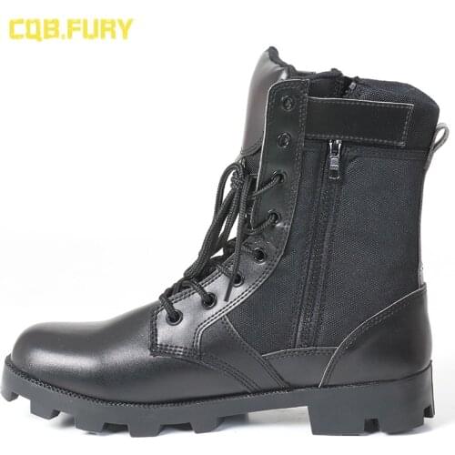 Summer High-Top Breathable Zipper Martin Combat Boots Special Forces Military Fan Tactical Mountaineering Land Battle Boots men