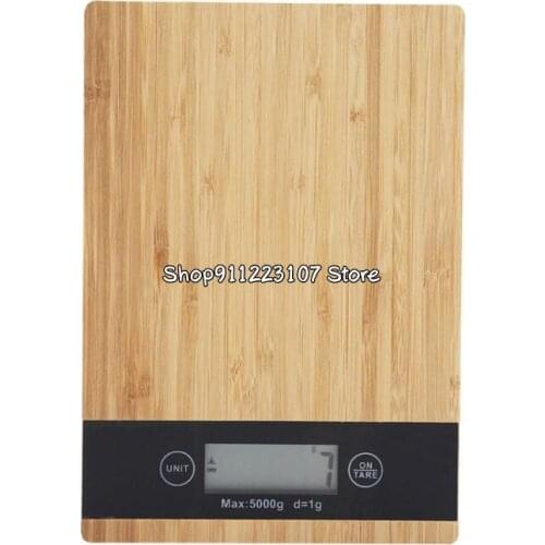 Digital Multi-function Food Kitchen Scale Bamboo LED Display Electric Kitchen Weighing Food Scale