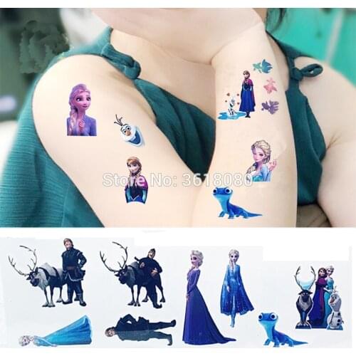Disney Anna elsa Originales Tattoo Sticker Random 1PCS Action Figure frozen Princess Kids Girls Christmas Birthday Gift