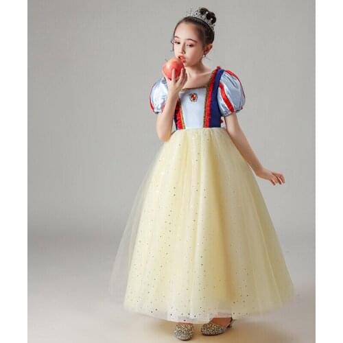 Flower Girl Dress Illusion Sequined Crystal Embroidery O-Neck Short Princess Floor-Length Lace Tulle Luxury Kids Party Gown H319