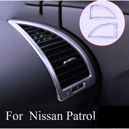 For NIssan Patrol Armada Y62 2017 2018 auto Accessories styling ABS Chrome Car Small air outlet Decoration Cover Trim
