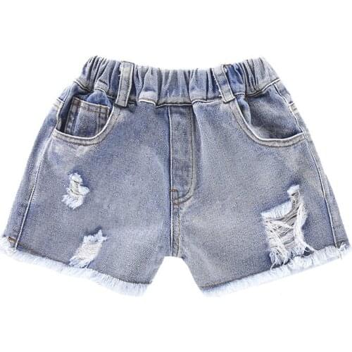 Kid Girl Shorts Jean Hot Design Summer Cotton Teenage Childrens Shorts Kids Ripped Denim Shorts for Girls Clothes Girl Clothing