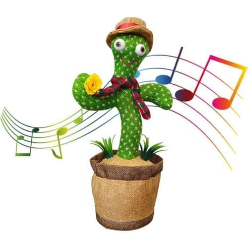 Electronic Dancing Cactus Plant Toy Shaking Dancing Cactus Twisting The Body With 10 English And Chinese Songs For Kids Gifts