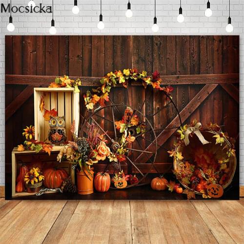 Autumn Maple Leaves Photoshoot Backdrop Newborn Kids Birthday Cake Smash Decorations Photography Background for Photo Studio