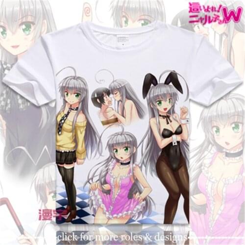 Haiyore! Nyaruko-san Nyaruko Mahiro Yasaka Cosplay Costume Cloth Adult Kids Child Short Sleeve T Shirt T-shirt