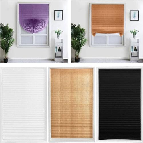 Adhesive Window Pleated Blinds Zebra Blinds And Shades Blind Roller Folding Blackout Curtain For Bedroom Living Room Balcony