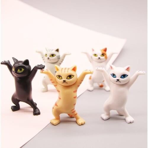 Creative DIY Multifunctional Cat Ornaments Penholder Headset Stand Cute Sexy Little Cat Dancing Club Personal Accessories