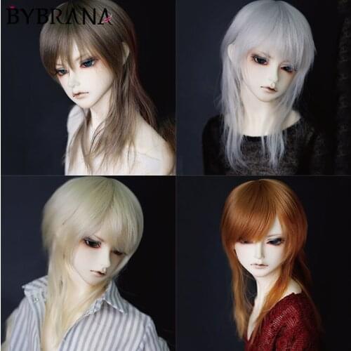 Bybrana Bjd Doll 1/3 1/4 1/6 1/8 Oblique Bangs Broken Hair High Temperature Silk Wig