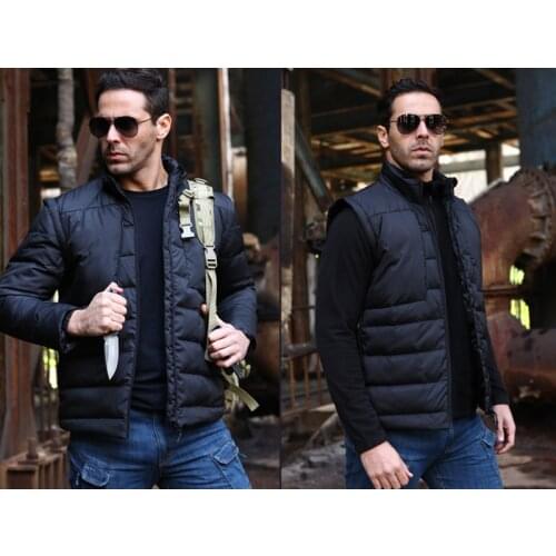2020 PAVE-HAWK White Duck Down Jackets Removable Sleeves Winter Jacket Camping Hiking Fishing Hunting Outdoor Tactical Clothing