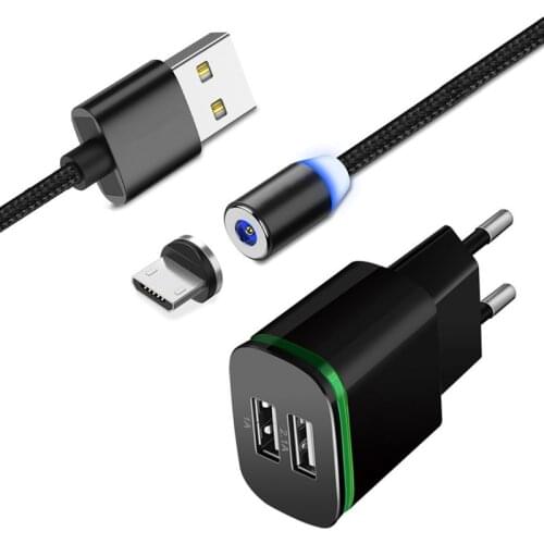 Honor 9A Magnetic Micro usb Charge Cable For Samsung A10 NOKIA 4.2 6 Phone Charger usb adapter 2A Redmi 5 Note 4X Realme 2 3 Pro