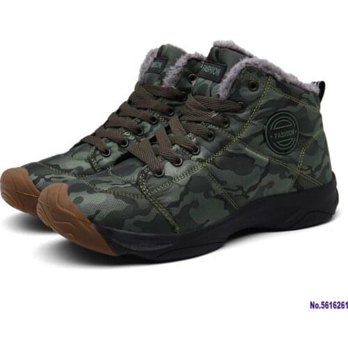 Men Waterproof Ankle Boots Winter Warm Plush Snow Boots Men Outdoor Sneaker Work Boots Male Rubber Winter Mens Boots Size 46