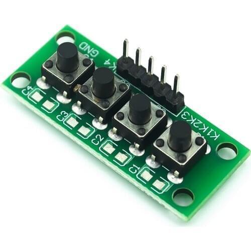 10PCS/LOT DIY Kit 1x4 4 Independent Key Button Keypad Keyboard Module Mcu for Arduino Student Class Design Graduation Project