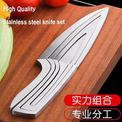 Expert Knife Set 4 pcs Stainless steel portable chef knife Filleting Paring Santoku Slicing Steak Utility Kitchen Cleaver Knives