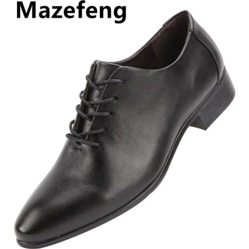 Mazefeng 2021 New Mens Quality Patent Leather Shoes British Business Extra Size 38-47 Soft Leather Man Split Leather Dress Shoe