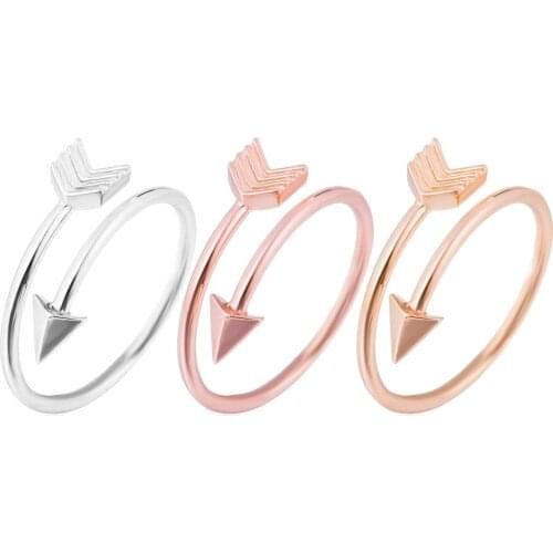 New simple and creative fashion opening adjustable arrow ring female European and American opening arrow ring