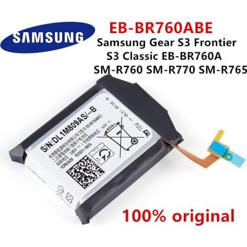 SAMSUNG Orginal EB-BR760ABE 380mAh Battery For Samsung Gear 3 Frontier / Classic SM-R770 SM-R760 SM-R765 SM-R765S Batteries