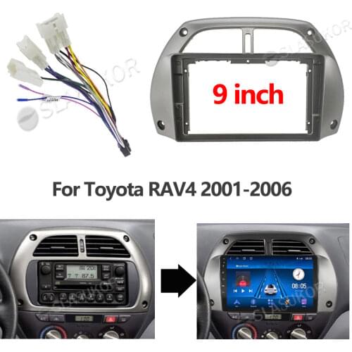 For Toyota RAV4 2001 2002-2006 Car Fascia Wires Board Control CANBUS Work Stereo Panel Dash Installation DVD Frame 9 Inch 2din