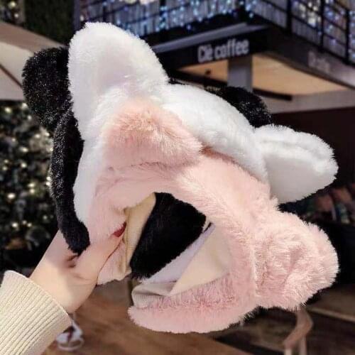 Cat Ears Coral Fleece Headband Hair Hoops Headwear Solid Color Fluff Plush Headband Bath Washing Headwrap Headdress Wholesale
